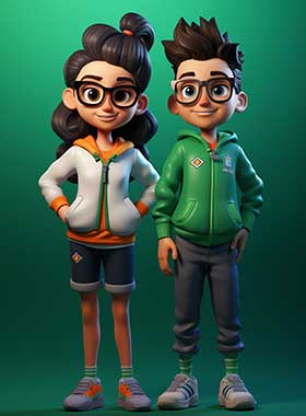 Modelado, rigging y diseño<br> de personajes y assets.